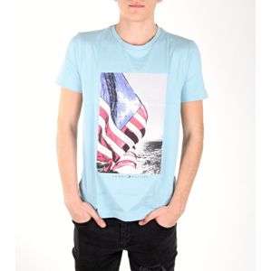 Tommy Hilfiger pánské modré tričko Flag